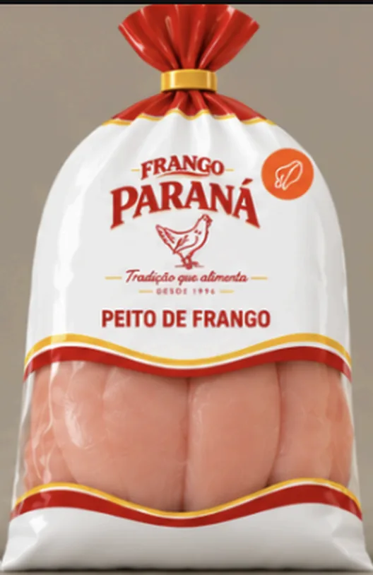 Embalagem de peito de frango da Frango Paraná